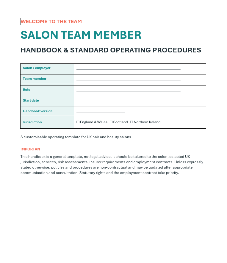 Staff Handbook and SOP Template (Free Download)