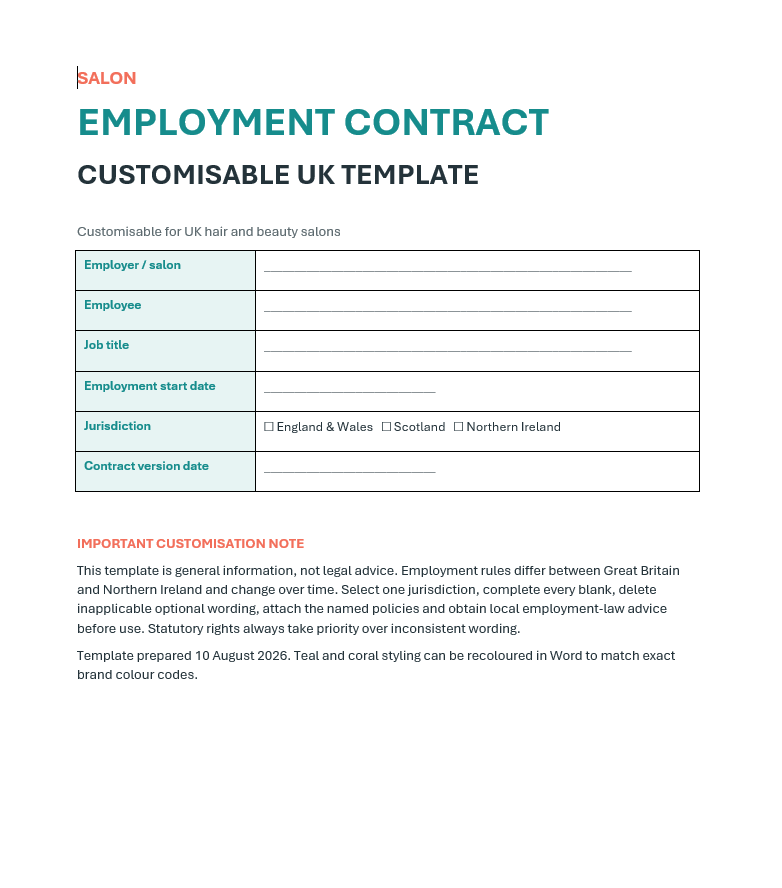 UK Employee Contract (Free Download)